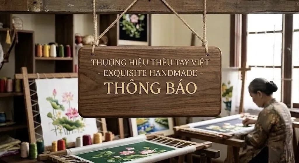 THÔNG BÁO VỀ SẢN PHẨM CHÍNH HIỆU EXQUISITE HANDMADE- THƯƠNG HIỆU THÊU TAY VIỆT