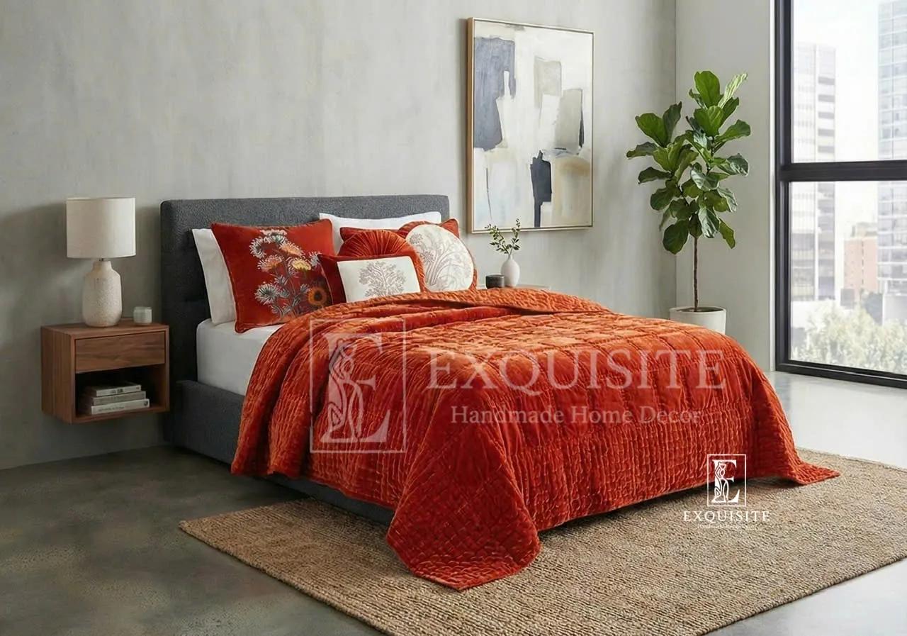 Chăn nhung khâu tay - Velvet bed cover w.hand stitching ảnh thu nhỏ 7