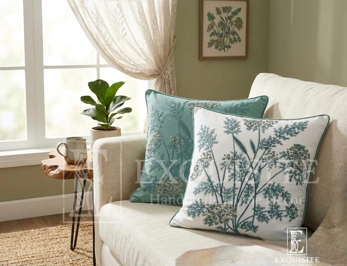 Gối thêu tay mẫu  "hoa cỏ bông lau" collection ảnh thu nhỏ 6