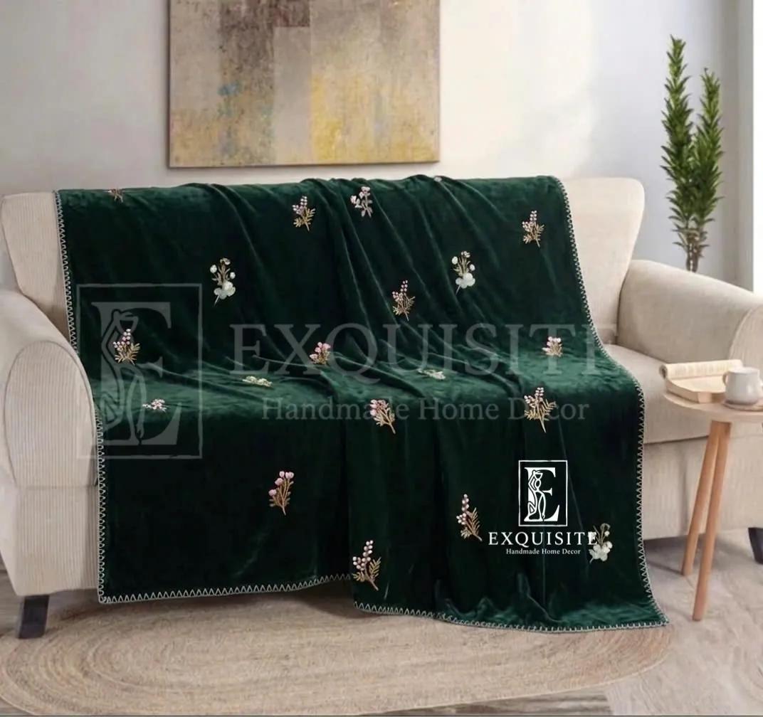 Sofa - Tấm phủ sofa thêu tay nhung lụa cao cấp - Sofa throw Hand Embroidery ảnh thu nhỏ 3