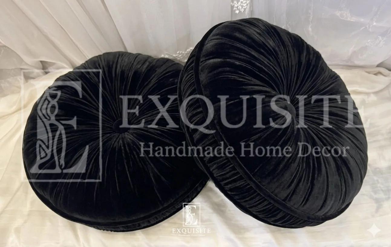 Gối tròn nhung cao cấp - Velvet round cushion ảnh thu nhỏ 12