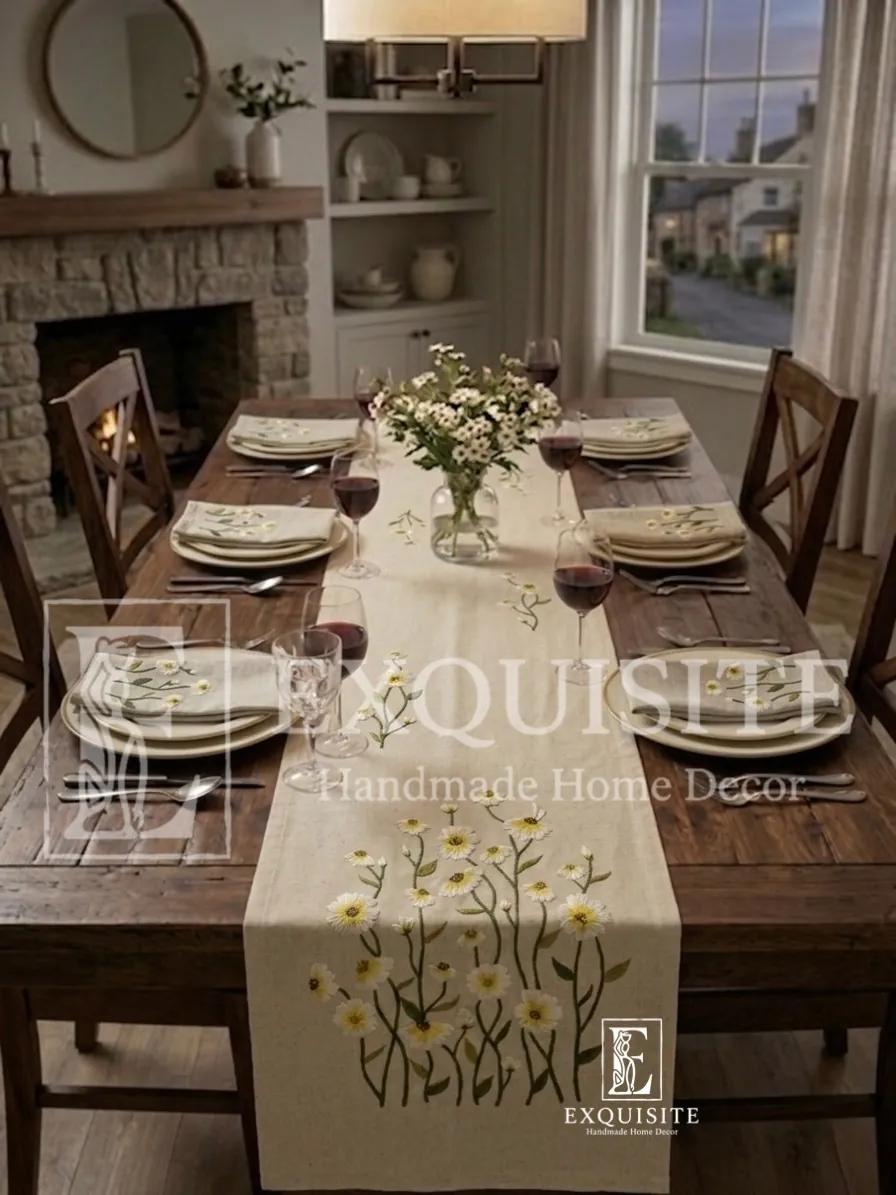 BÀN: Tấm trải bàn runner thêu tay- Table runner hand embroidery ảnh thu nhỏ 7