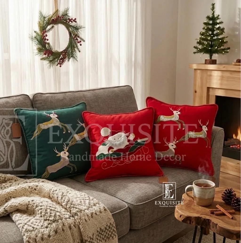 Gối thêu tay chủ đề GIÁNG SINH- Christmas cushion ảnh thu nhỏ 3