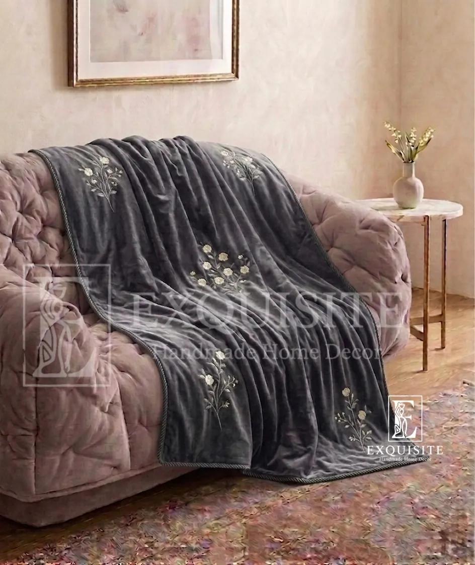 Sofa - Tấm phủ sofa thêu tay nhung lụa cao cấp - Sofa throw Hand Embroidery ảnh thu nhỏ 7