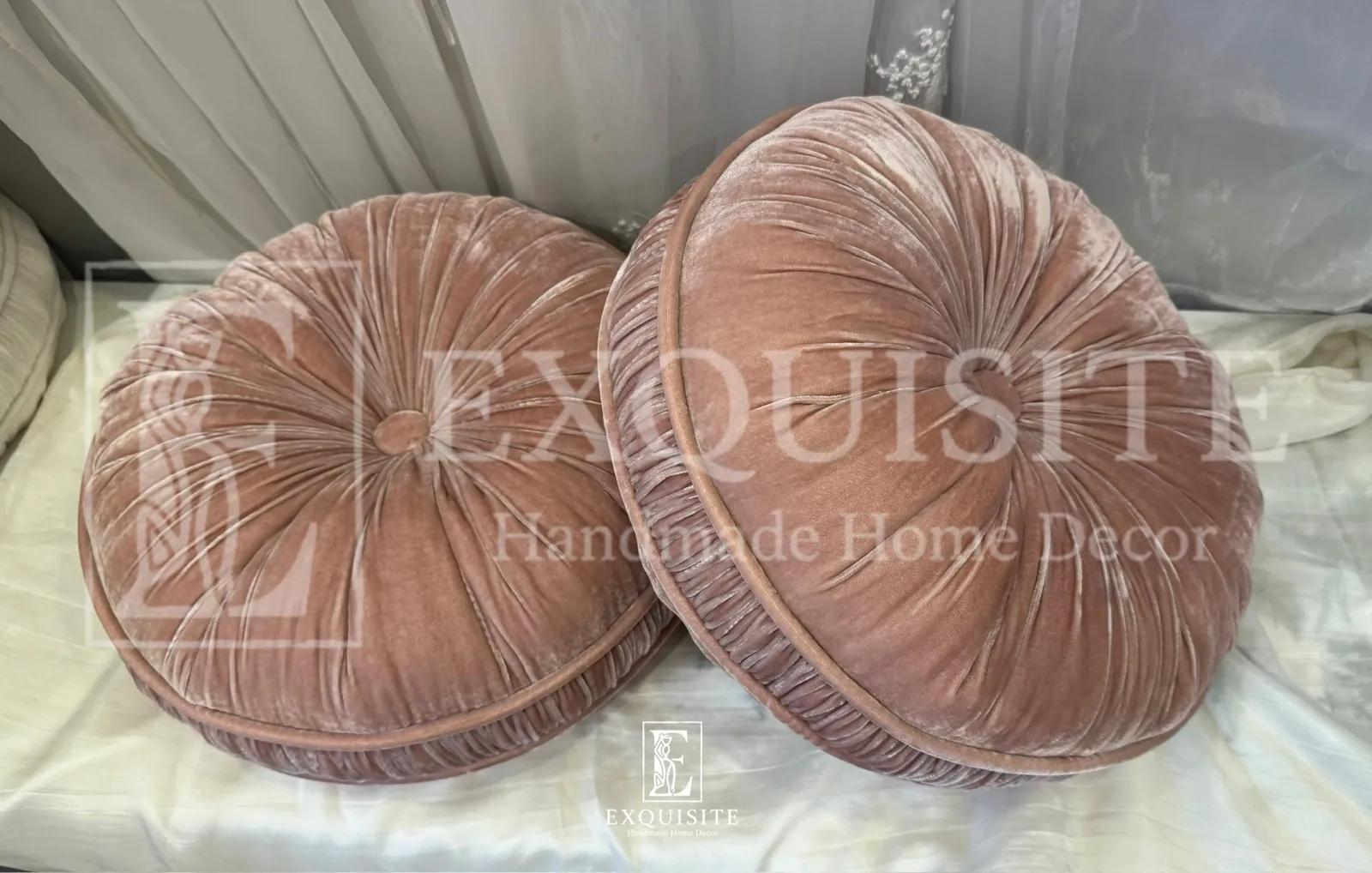 Gối tròn nhung cao cấp - Velvet round cushion ảnh thu nhỏ 6