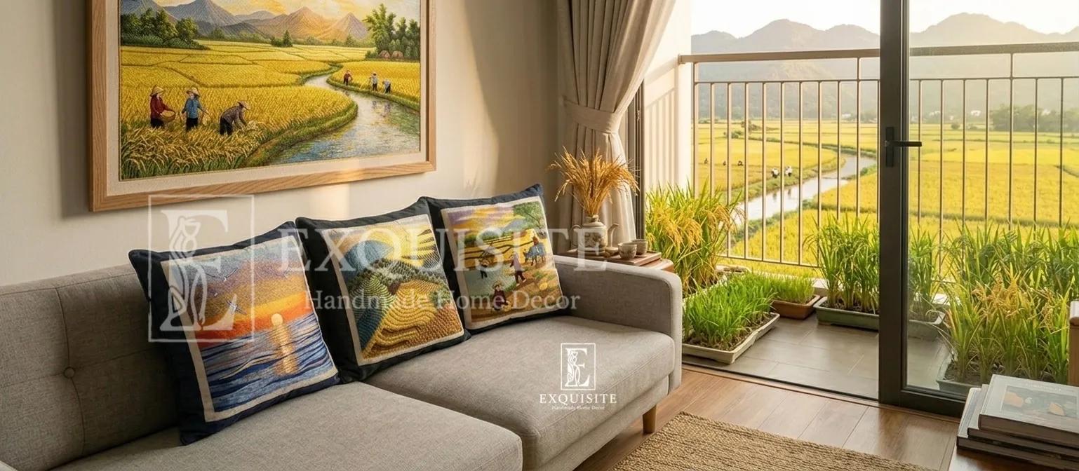 Gối thêu tay-chủ đề "HỒN VIỆT" collection ảnh thu nhỏ 6