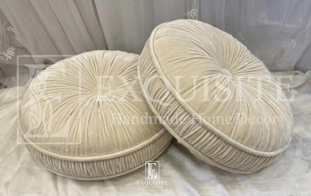 Gối tròn nhung cao cấp - Velvet round cushion ảnh thu nhỏ 13