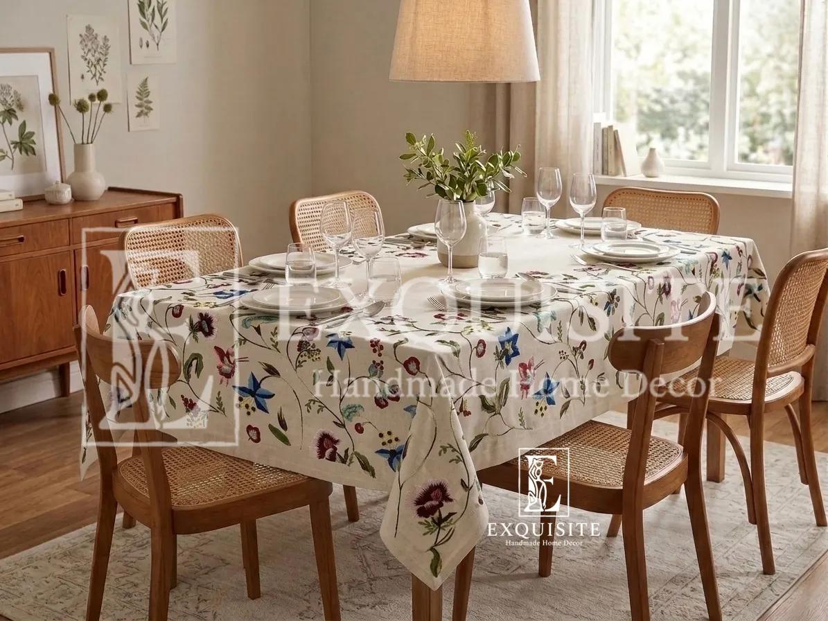 BÀN: Tấm phủ bàn thêu tay - Table cloth hand embroidery ảnh thu nhỏ 2