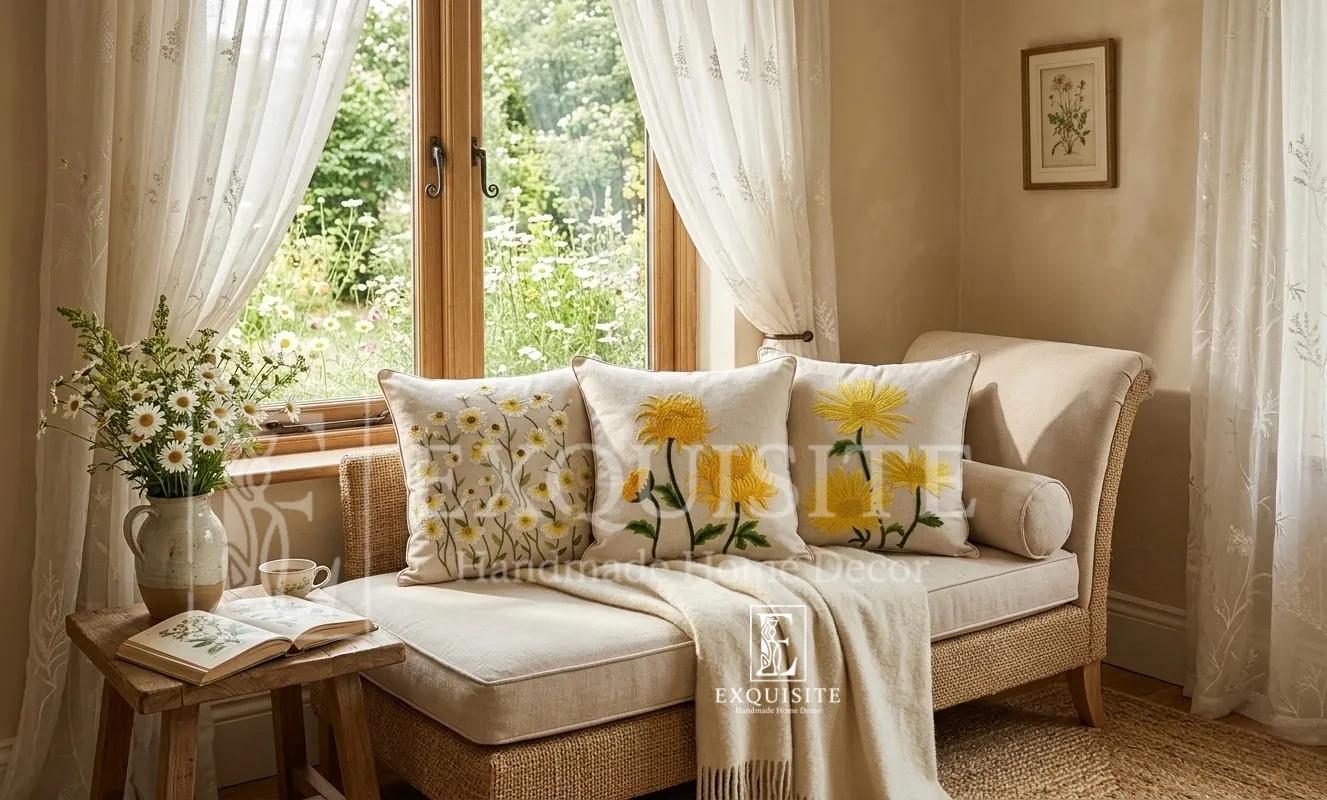 Gối thêu tay - Cushion Hand Embroidery collection ảnh thu nhỏ 6