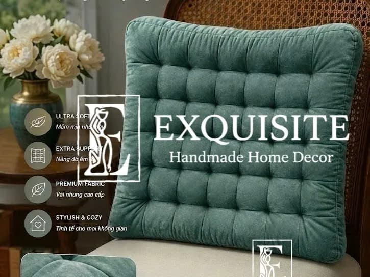 Đệm ghế tựa lưng nhung cao cấp - Sitting cushion luxury velvet 