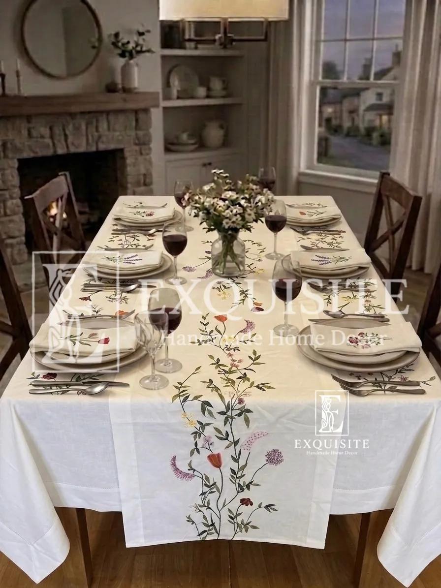 BÀN: Tấm phủ bàn thêu tay - Table cloth hand embroidery ảnh thu nhỏ 20