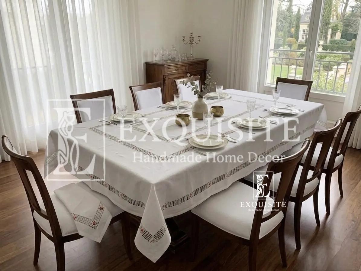 BÀN: Tấm phủ bàn thêu tay - Table cloth hand embroidery ảnh thu nhỏ 10