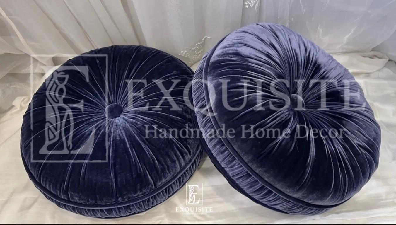 Gối tròn nhung cao cấp - Velvet round cushion ảnh thu nhỏ 3