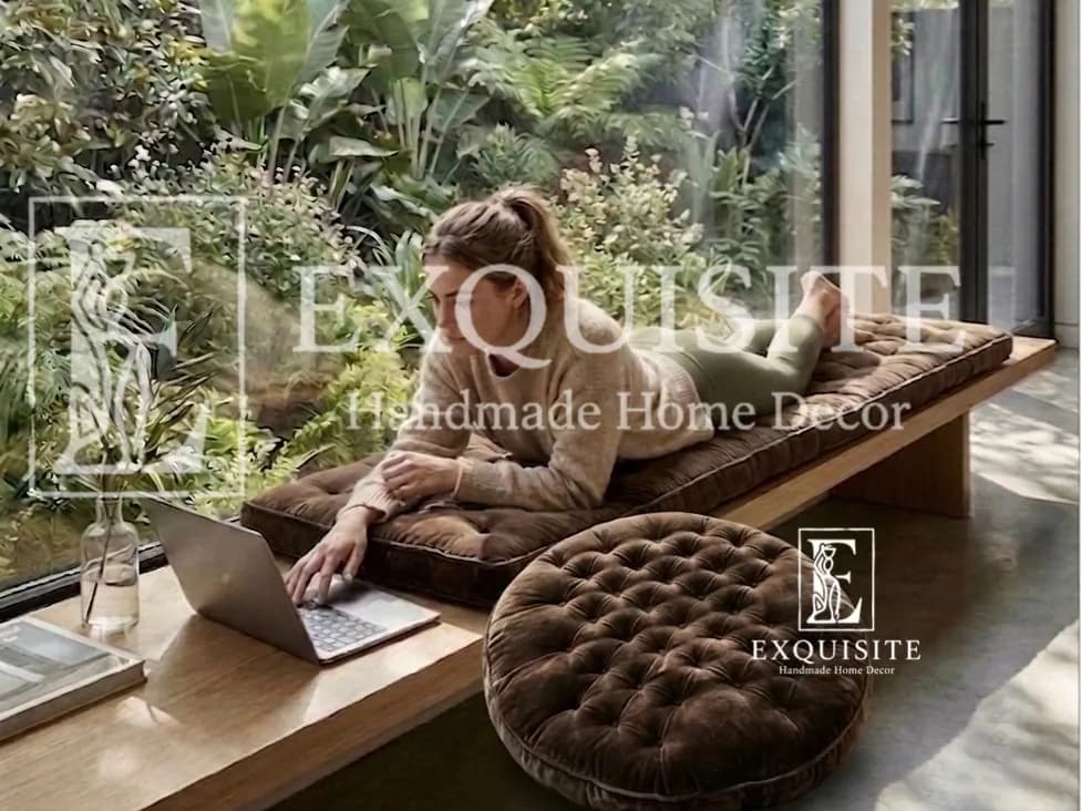 Đệm ghế ngồi nhung cao cấp - Sitting cushion luxury velvet 