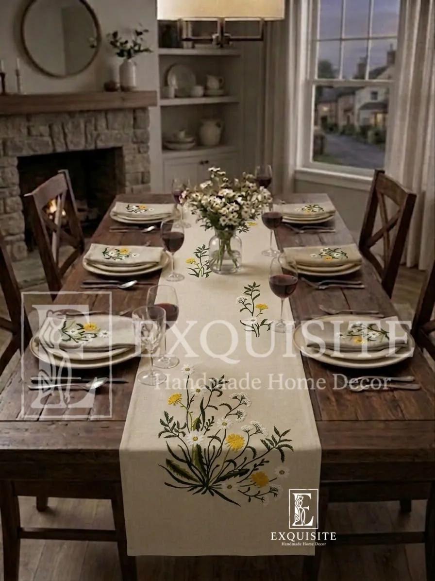 BÀN: Tấm trải bàn runner thêu tay- Table runner hand embroidery ảnh thu nhỏ 3
