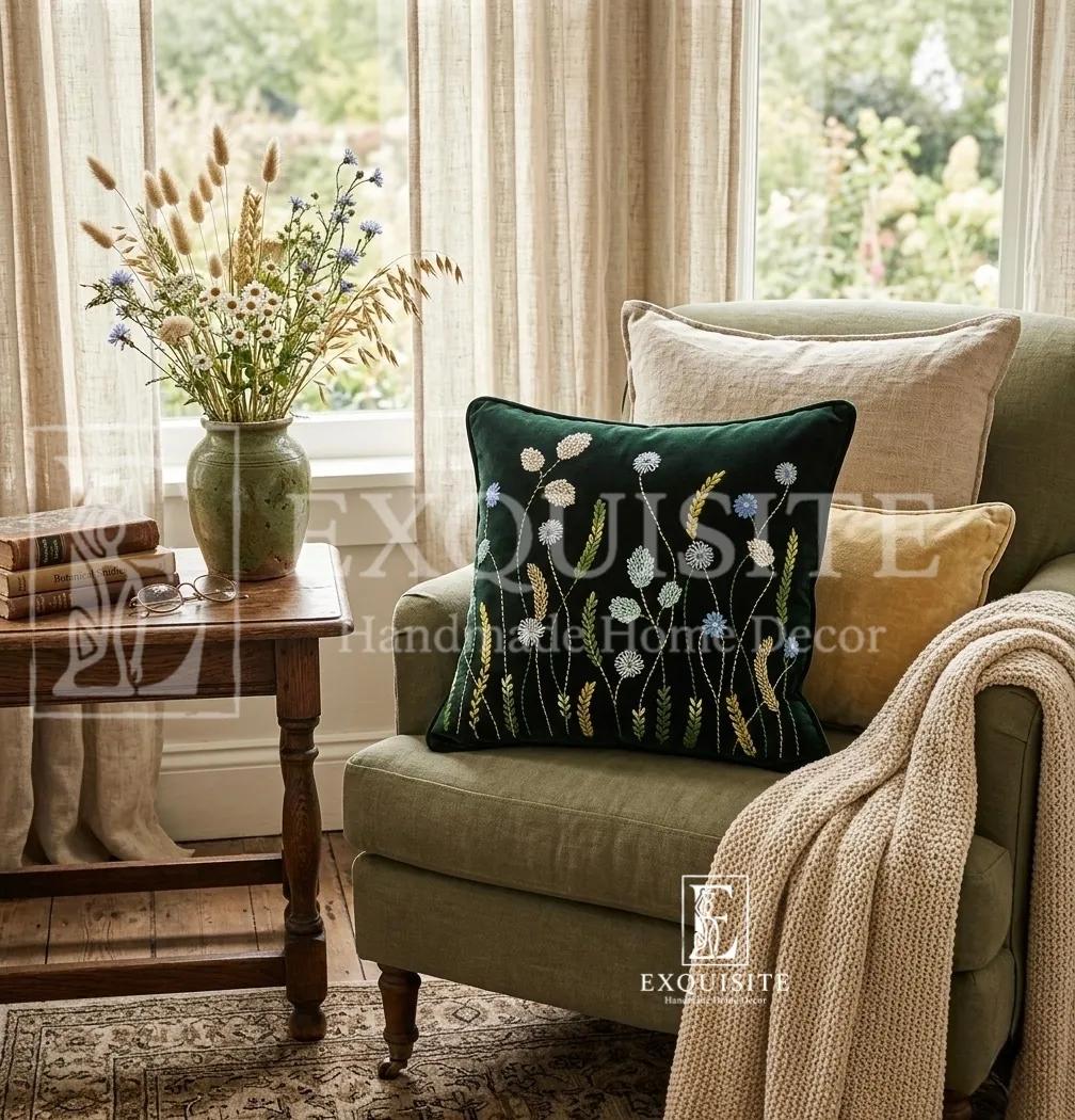 Gối nhung thêu tay cao cấp - Velvet cushion collection ảnh thu nhỏ 8