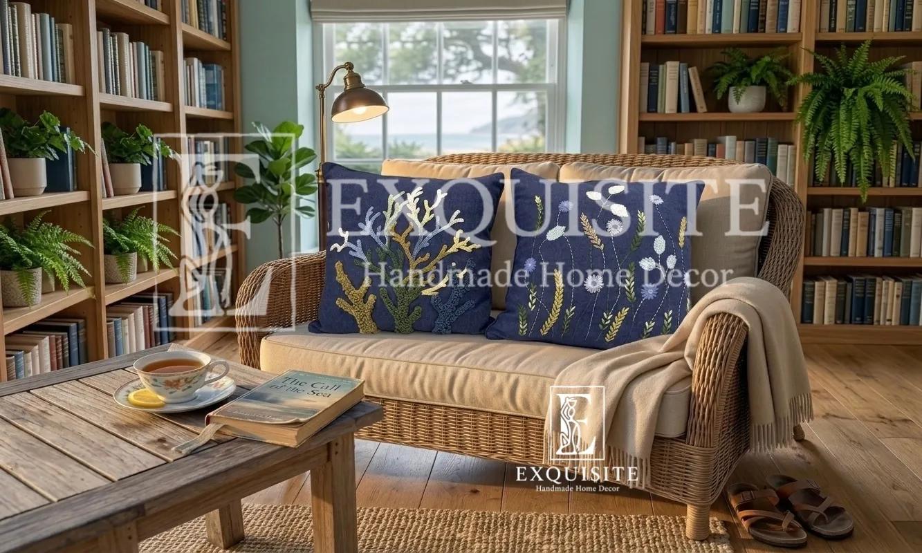 Gối thêu tay-chủ đề ĐẠI DƯƠNG - Ocean collection hand embroidery ảnh thu nhỏ 7