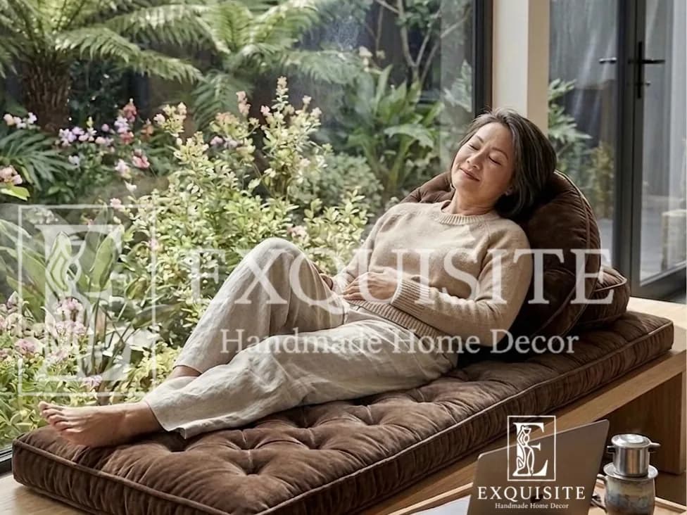 Đệm ghế ngồi nhung cao cấp - Sitting cushion luxury velvet 
