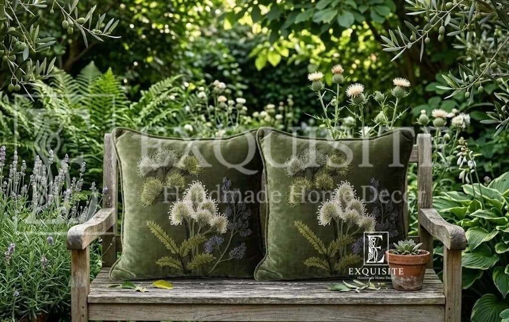 Gối nhung thêu tay cao cấp - Velvet cushion collection ảnh thu nhỏ 9