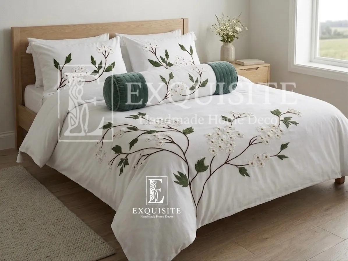 Gối ôm thêu tay cành cúc yểu điệu- Bolster hand embroidery