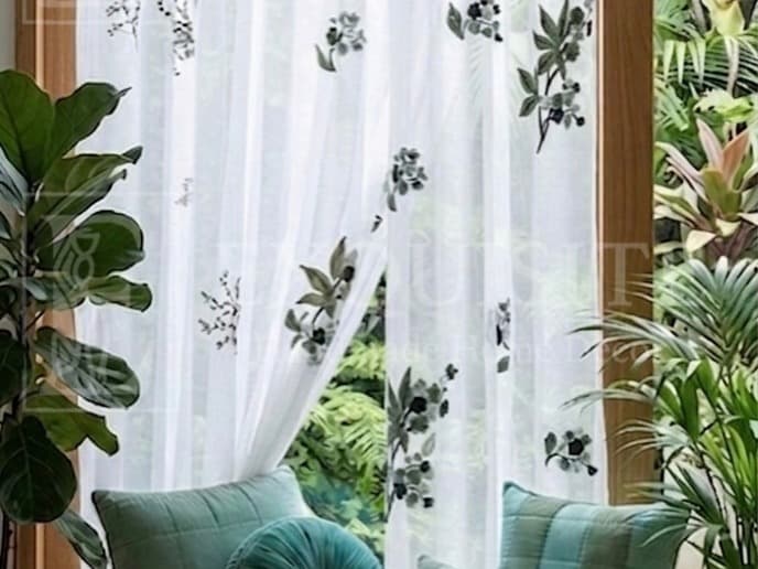 Organza curtain w-embroidery- Rèm thêu tay