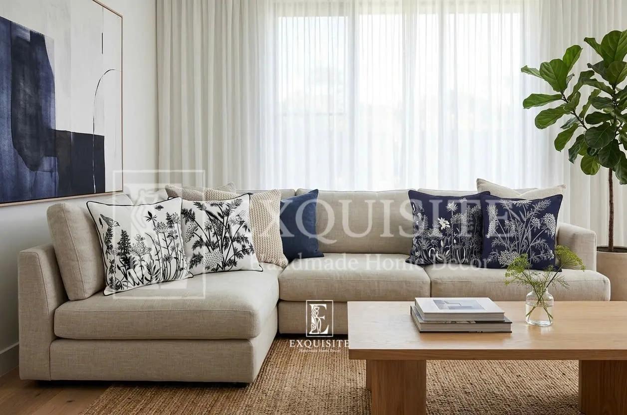 Gối thêu tay mẫu  "hoa cỏ bông lau" collection ảnh thu nhỏ 14