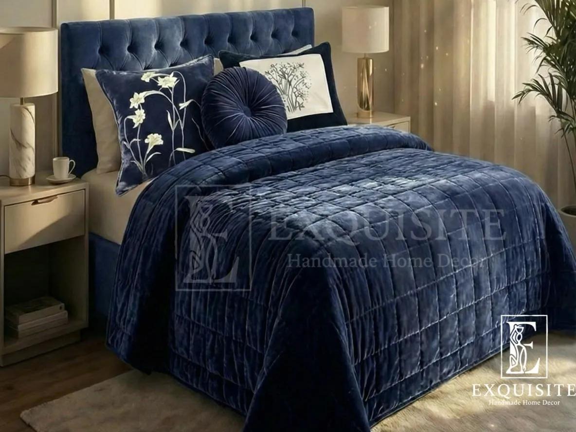 Chăn nhung lụa cao cấp khâu tay - Velvet&Silk hand quilting bed cover