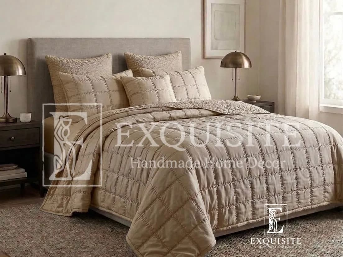 Chăn 2 mặt lụa tơ tằm khâu tay - Silk bed cover/blanket 2 sides
