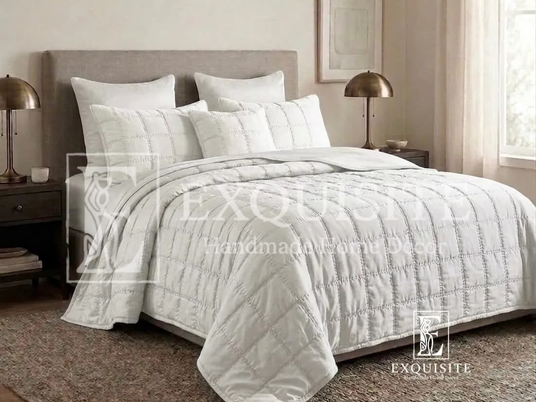 Chăn 2 mặt lụa tơ tằm khâu tay - Silk bed cover/blanket 2 sides
