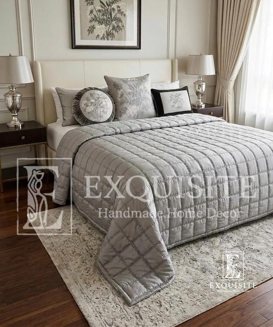 Chăn 2 mặt lụa tơ tằm khâu tay - Silk bed cover/blanket 2 sides ảnh thu nhỏ 2