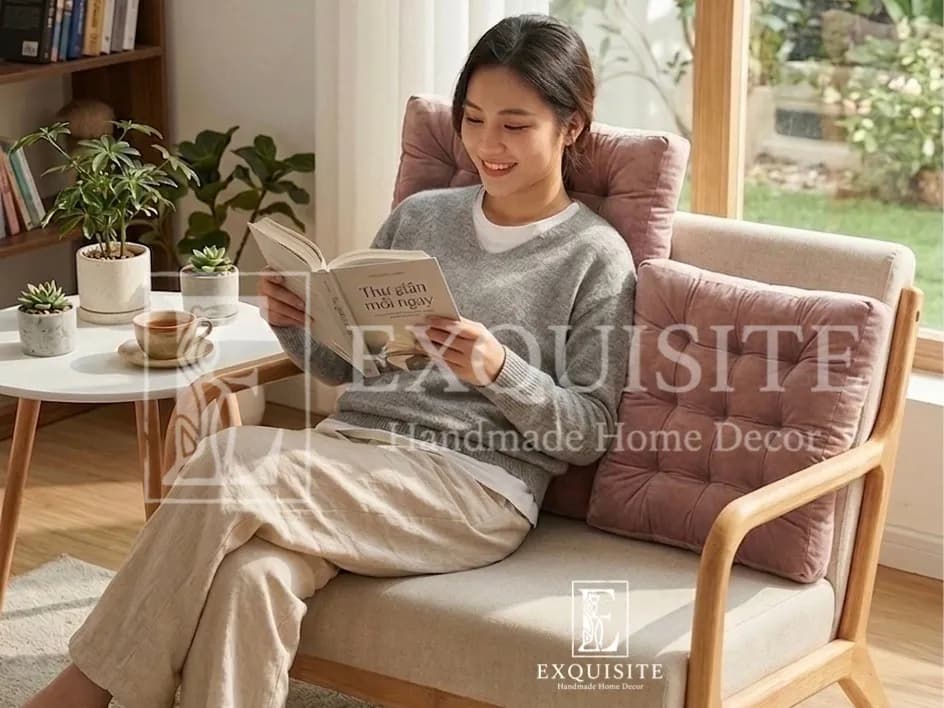 Đệm ghế tựa lưng nhung cao cấp 