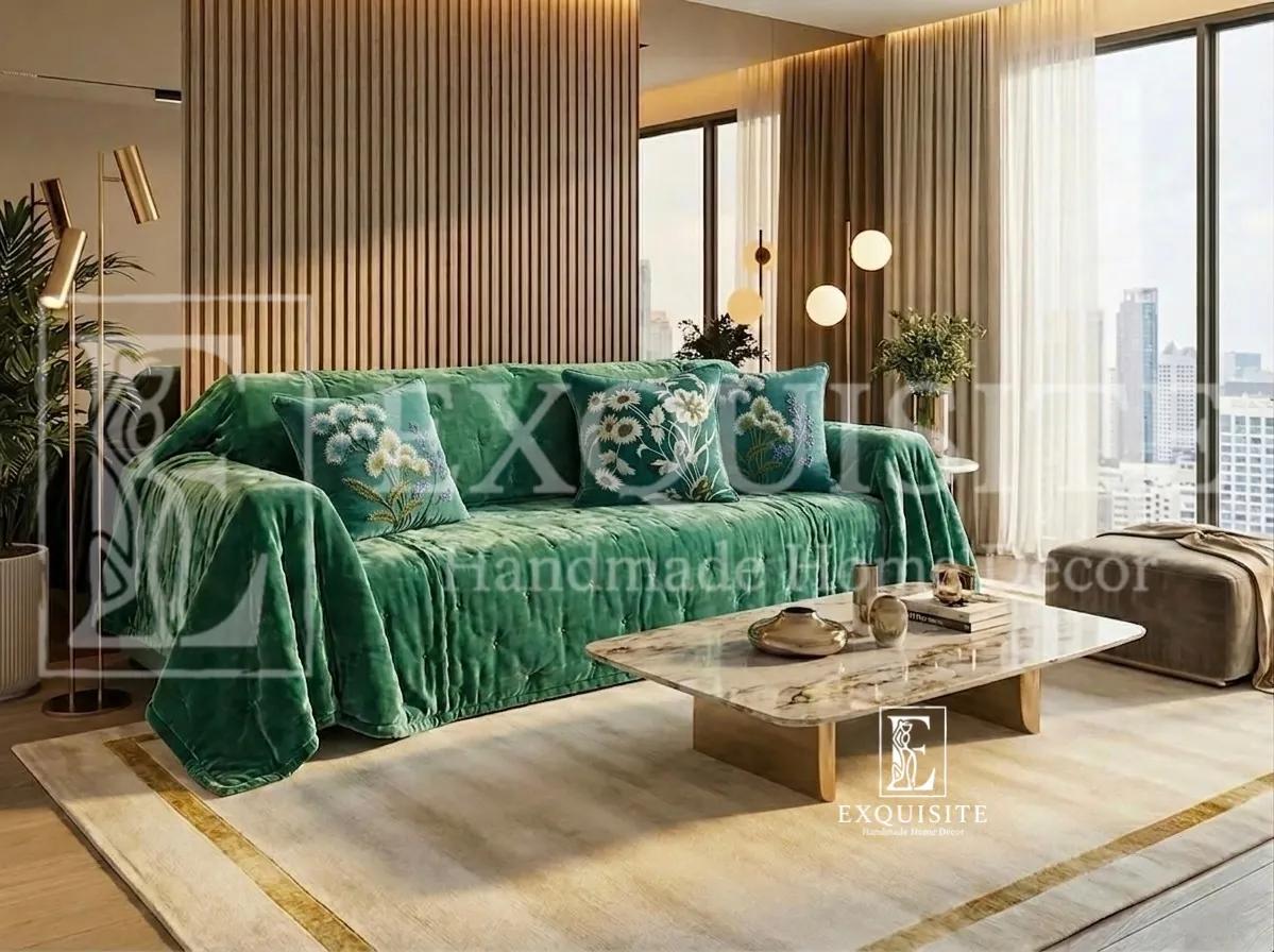 Gối nhung thêu tay cao cấp - Velvet cushion collection ảnh thu nhỏ 3