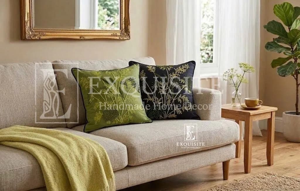 Gối thêu tay mẫu  "hoa cỏ bông lau" collection ảnh thu nhỏ 13