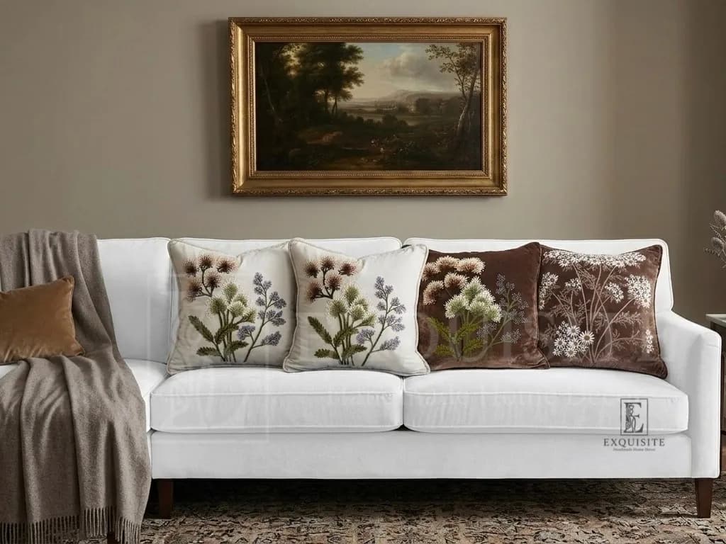 Gối nhung thêu tay cao cấp - Velvet cushion collection