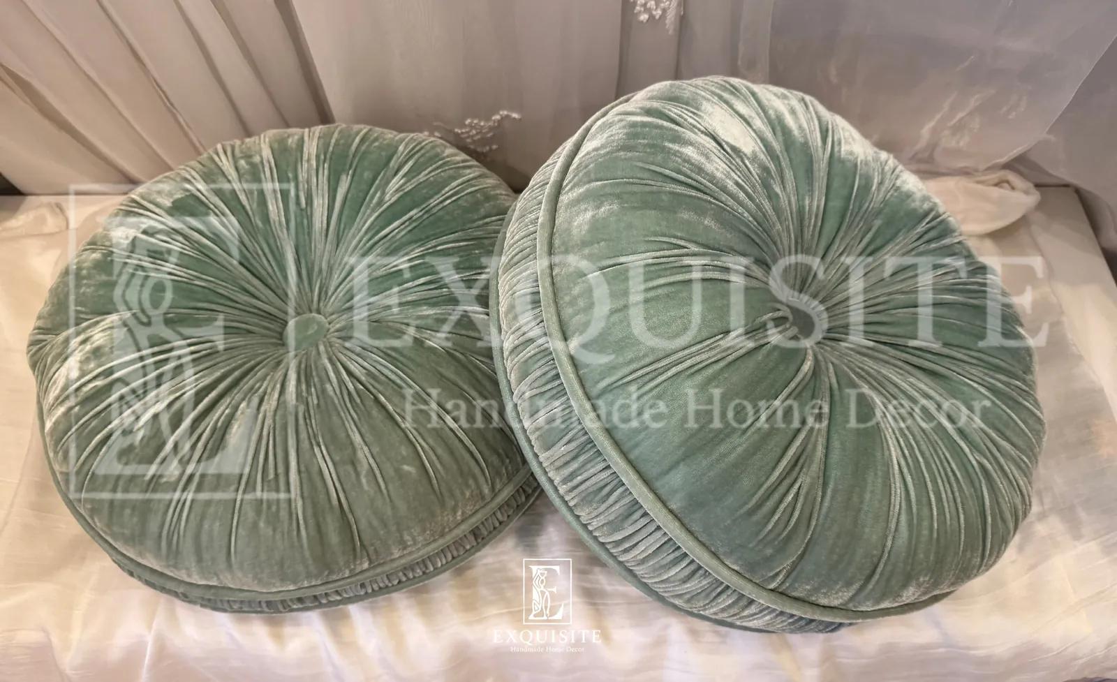 Gối tròn nhung cao cấp - Velvet round cushion ảnh thu nhỏ 10