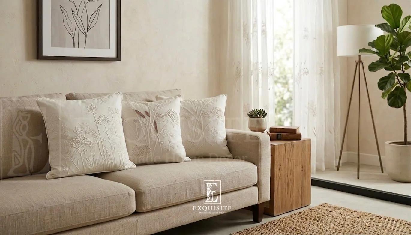 Gối thêu tay mẫu  "hoa cỏ bông lau" collection ảnh thu nhỏ 2