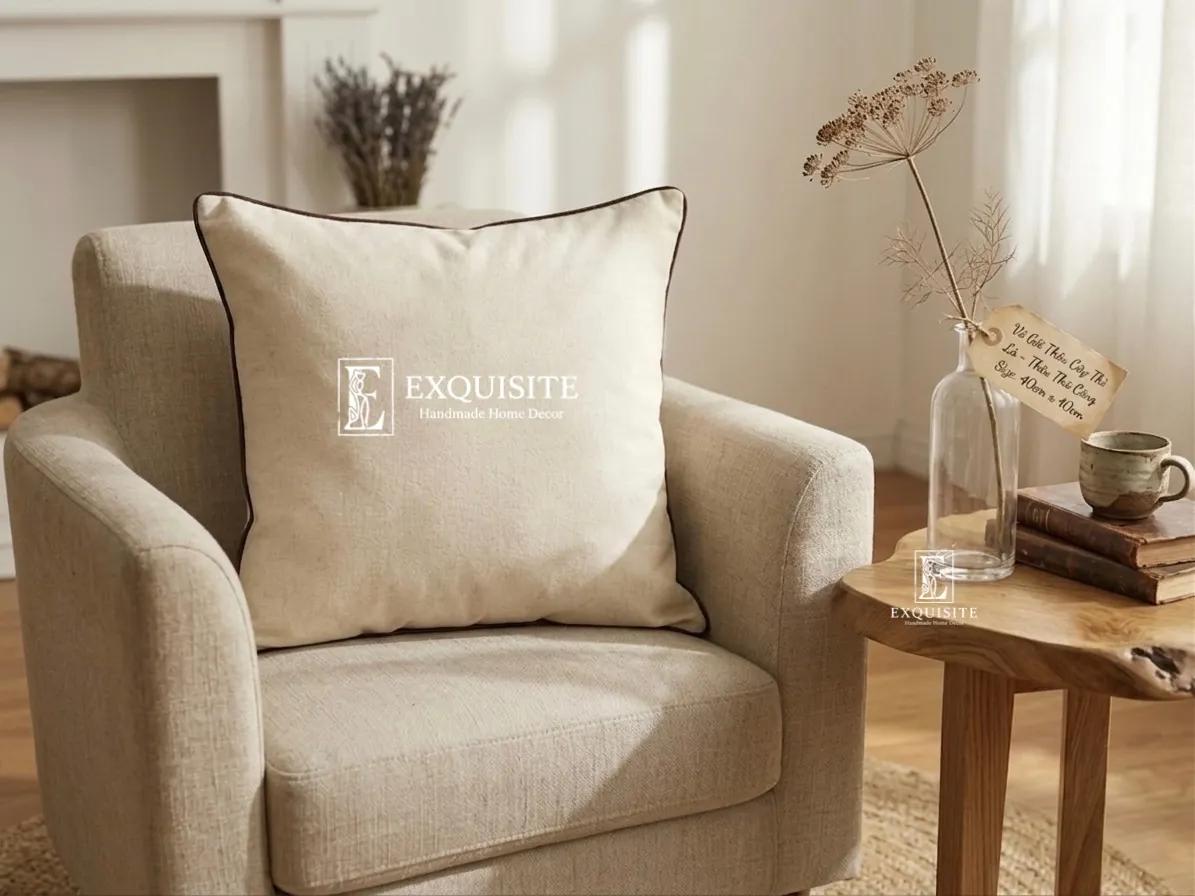 Gối linen trơn stardard size 45x45 ảnh thu nhỏ 13