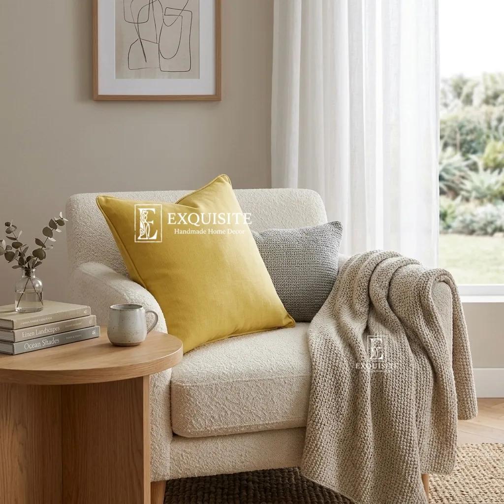 Gối linen trơn stardard size 45x45 ảnh thu nhỏ 5
