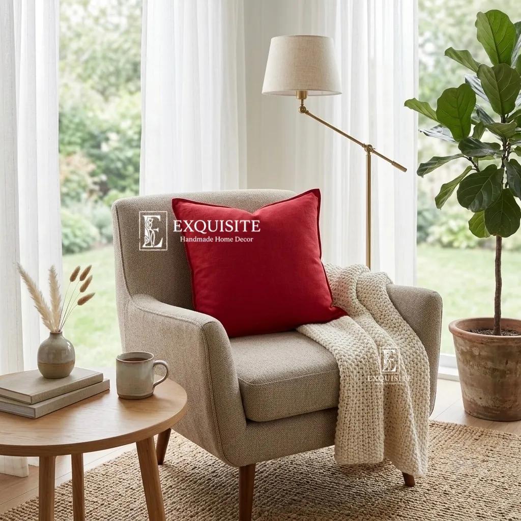 Gối linen trơn stardard size 45x45 ảnh thu nhỏ 4