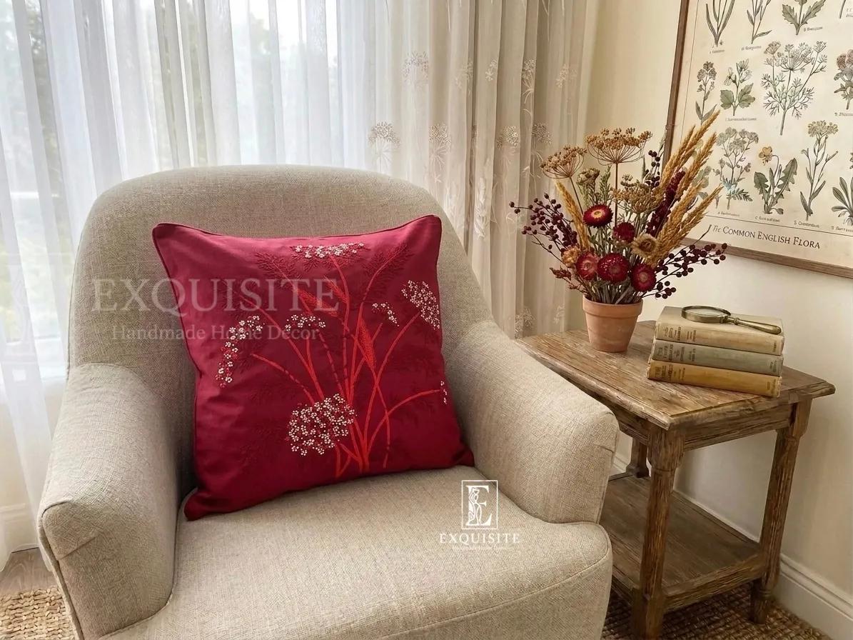 Gối thêu tay size 50x50 ảnh thu nhỏ 9