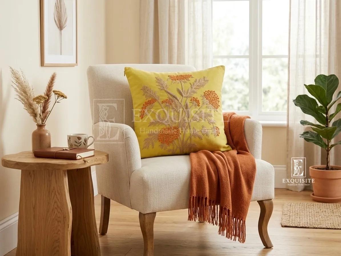 Gối thêu tay size 40x40 - hand embroidery cushion  ảnh thu nhỏ 5