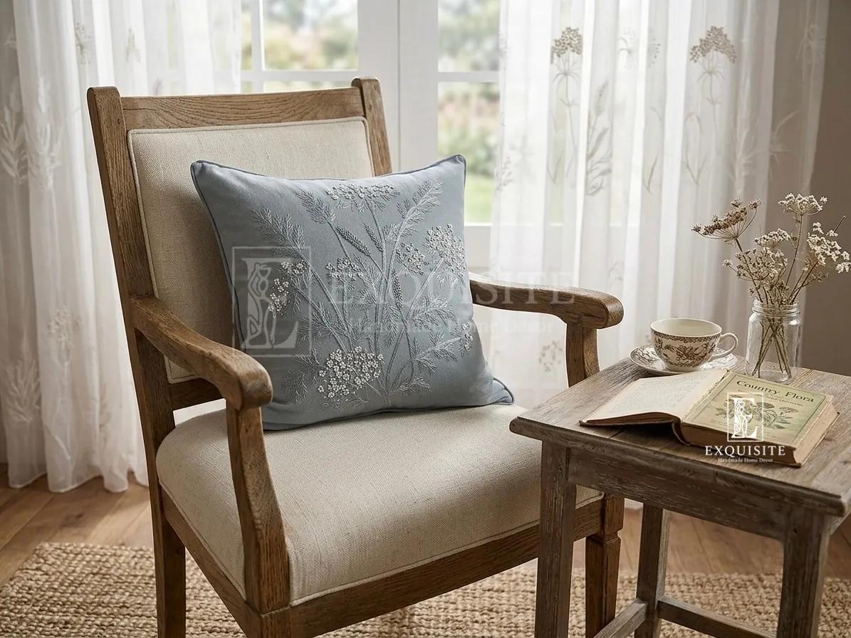 Gối thêu tay size 40x40 - hand embroidery cushion  ảnh thu nhỏ 4