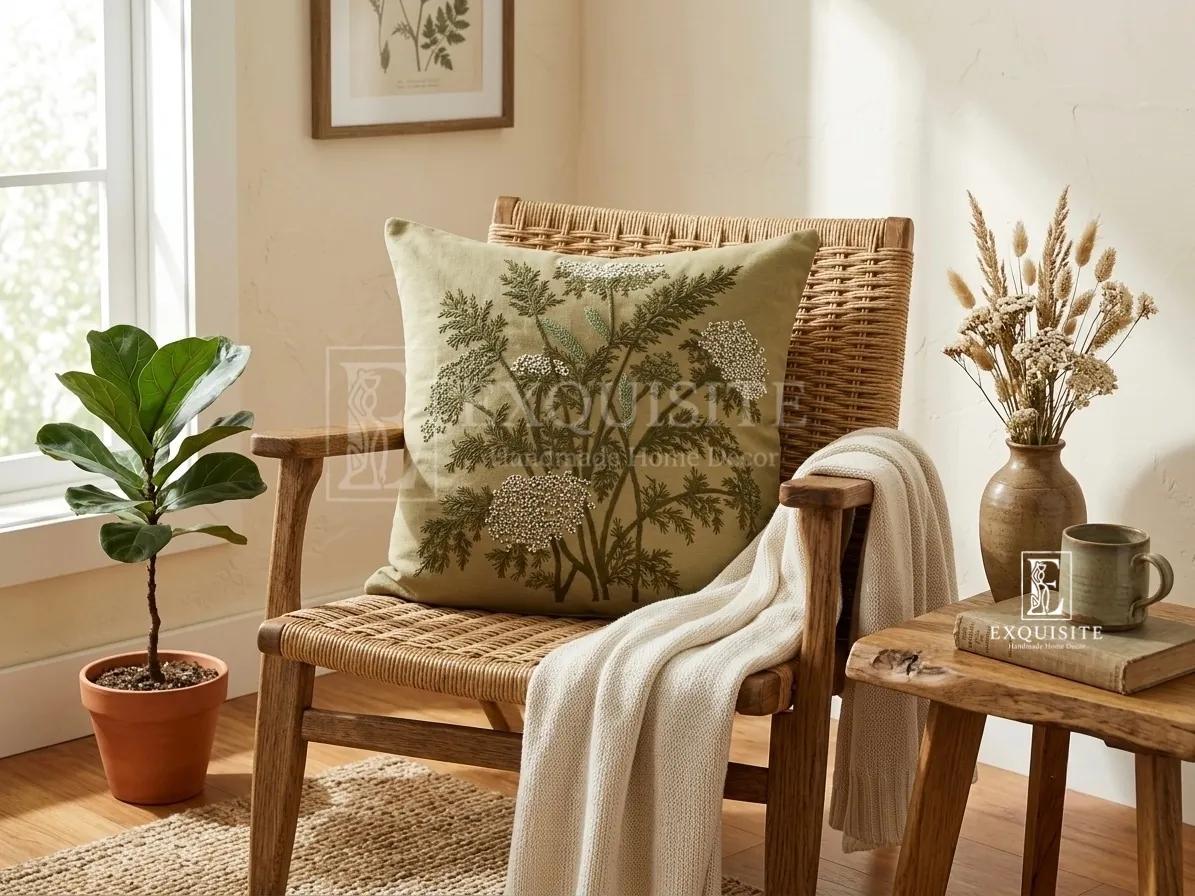 Gối thêu tay size 40x40 - hand embroidery cushion  ảnh thu nhỏ 14