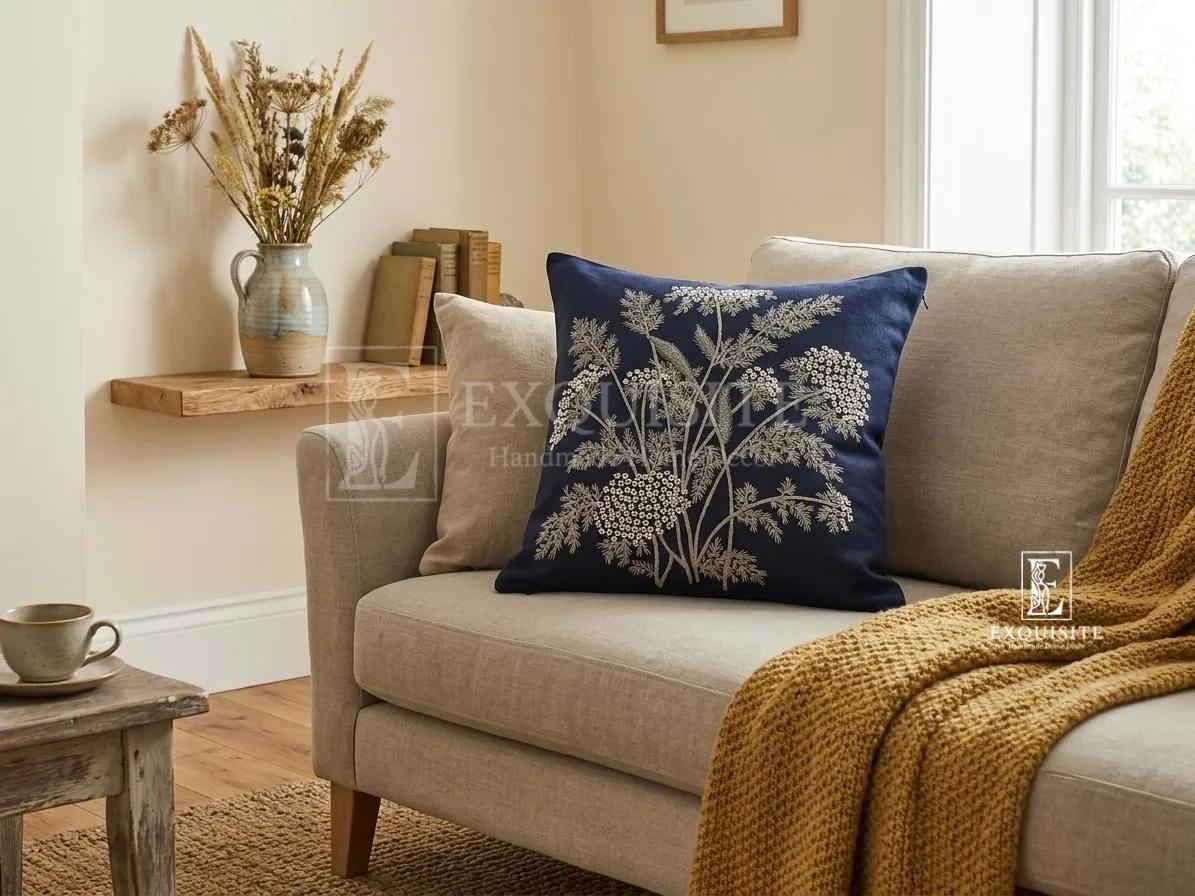 Gối thêu tay size 40x40 - hand embroidery cushion  ảnh thu nhỏ 11
