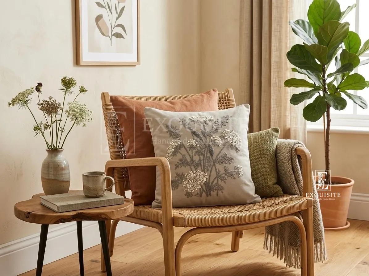 Gối thêu tay size 40x40 - hand embroidery cushion  ảnh thu nhỏ 12
