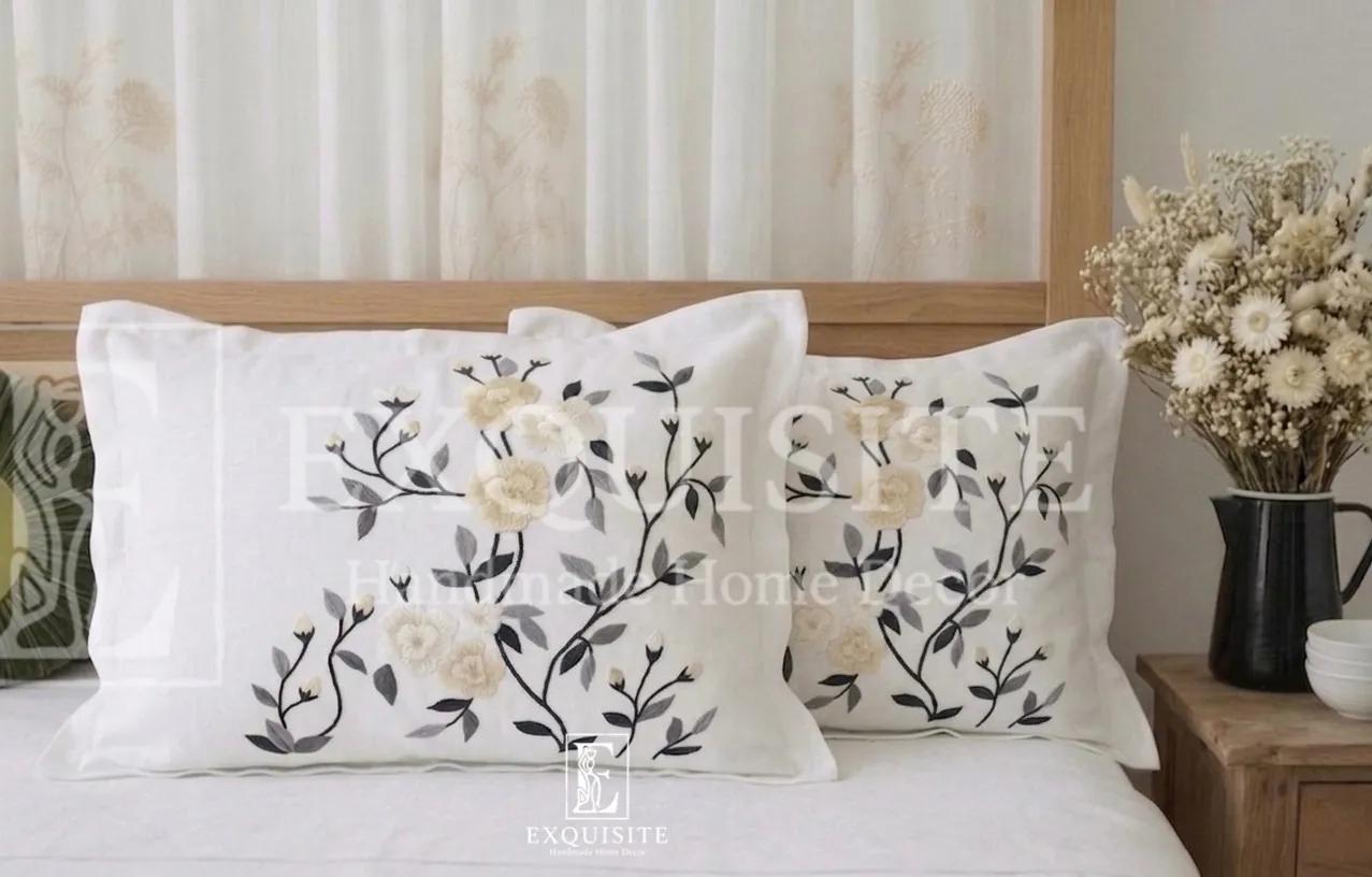 Gối ngủ cotton thêu tay ảnh thu nhỏ 6