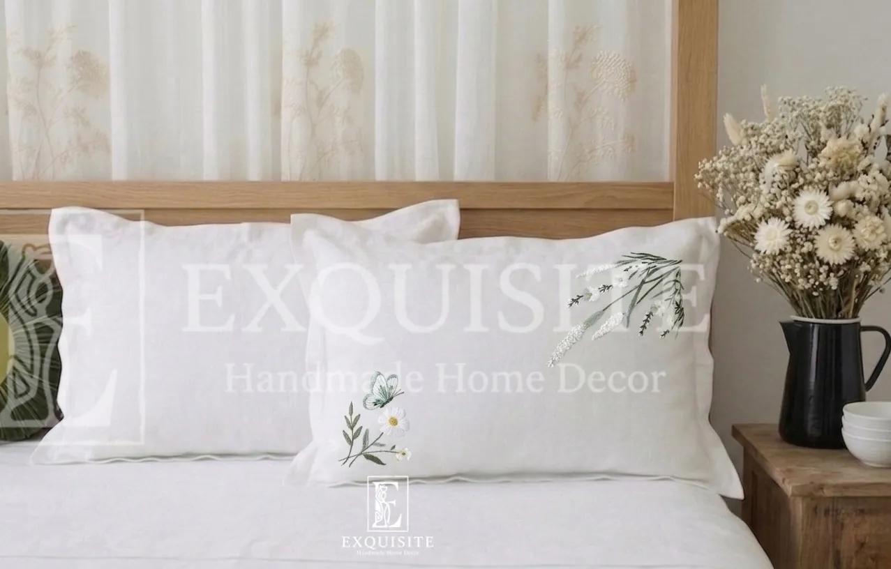 Gối ngủ cotton thêu tay ảnh thu nhỏ 4