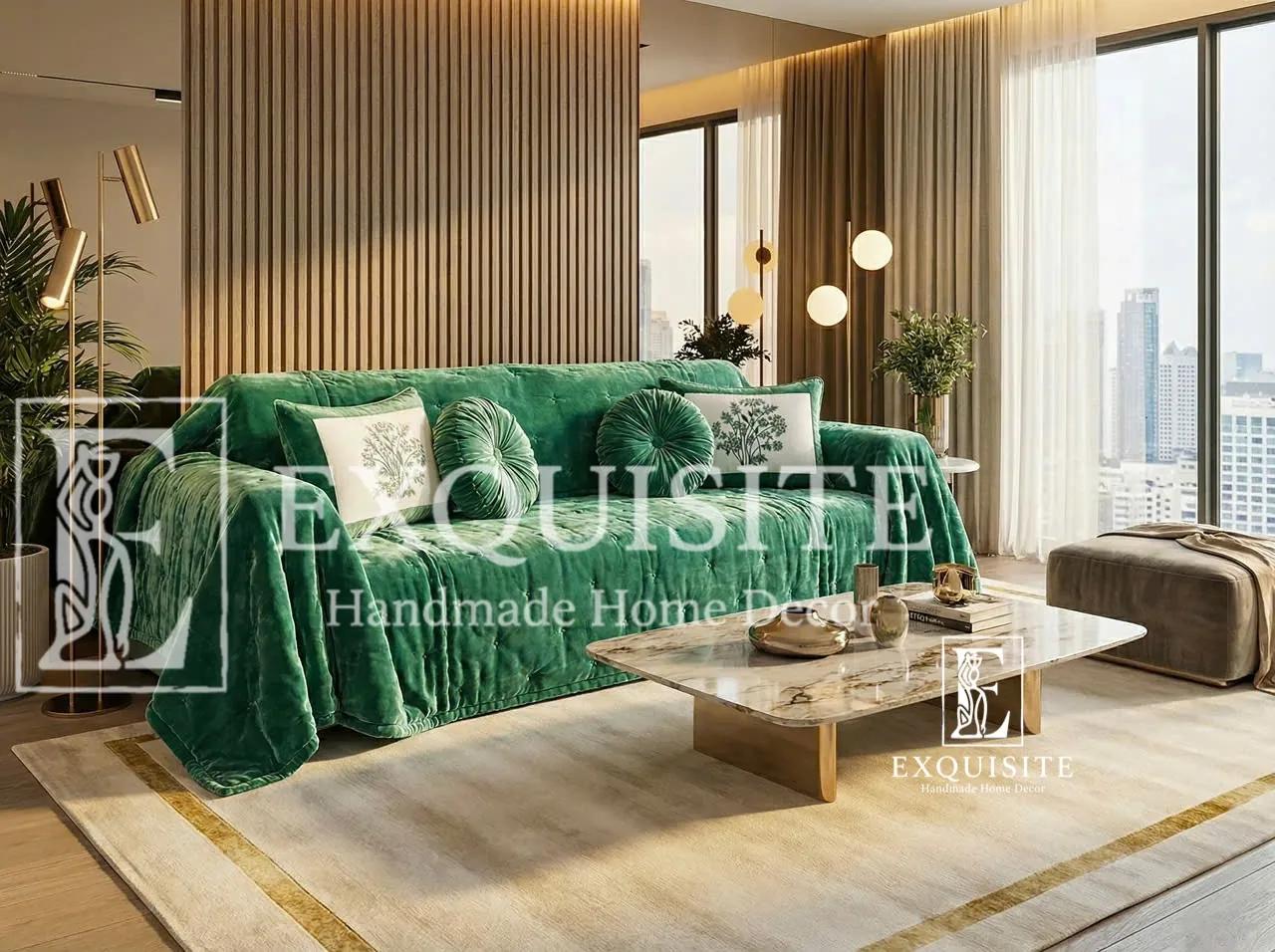 Combo 2 gối tròn nhung thêu tay và gối 30x40 nhung thêu tay-Vevet combo 2 round & 30x40 ảnh thu nhỏ 3