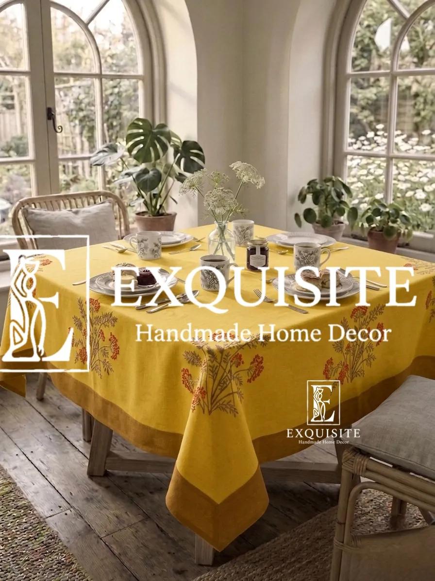 Coffee table square cloth- phủ bàn vuông thêu tay ảnh thu nhỏ 5