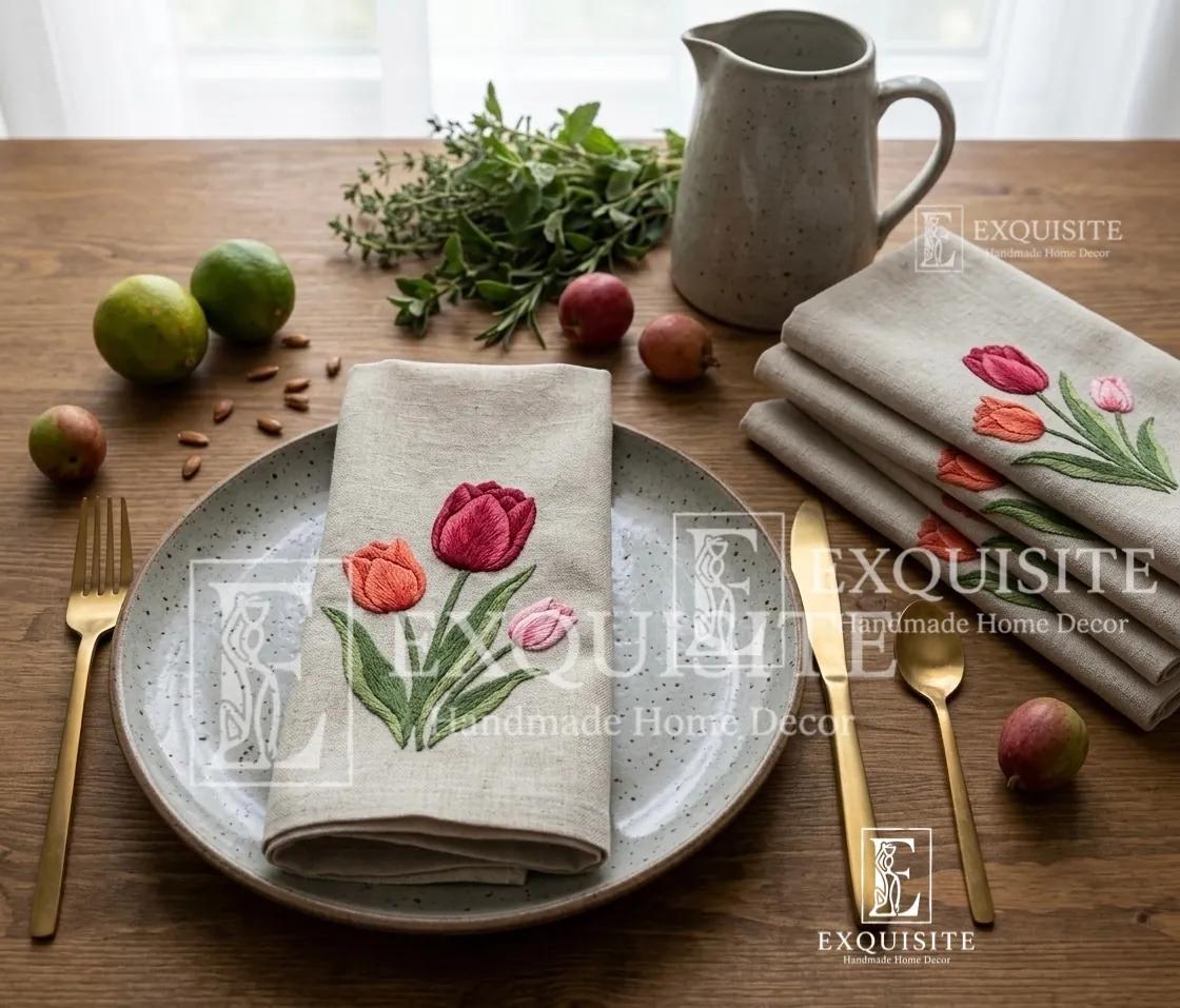 Khăn ăn thêu tay - Napkin hand embroidery ảnh thu nhỏ 11